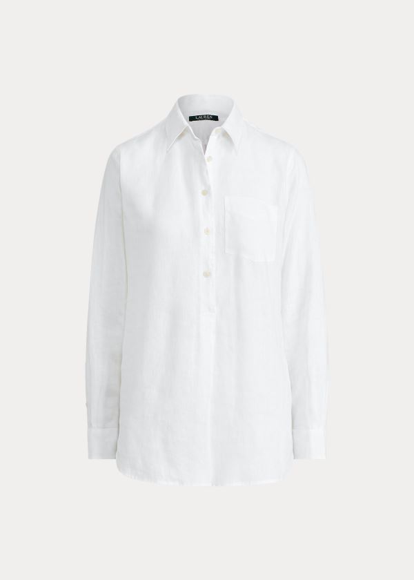 Women's Ralph Lauren Linen Long Sleeve Shirts | 591283JTK